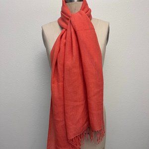 *SUMMER FEELS* Coral Cashmere/Wool Coral Color Scarf/Wrap | Free Shipping